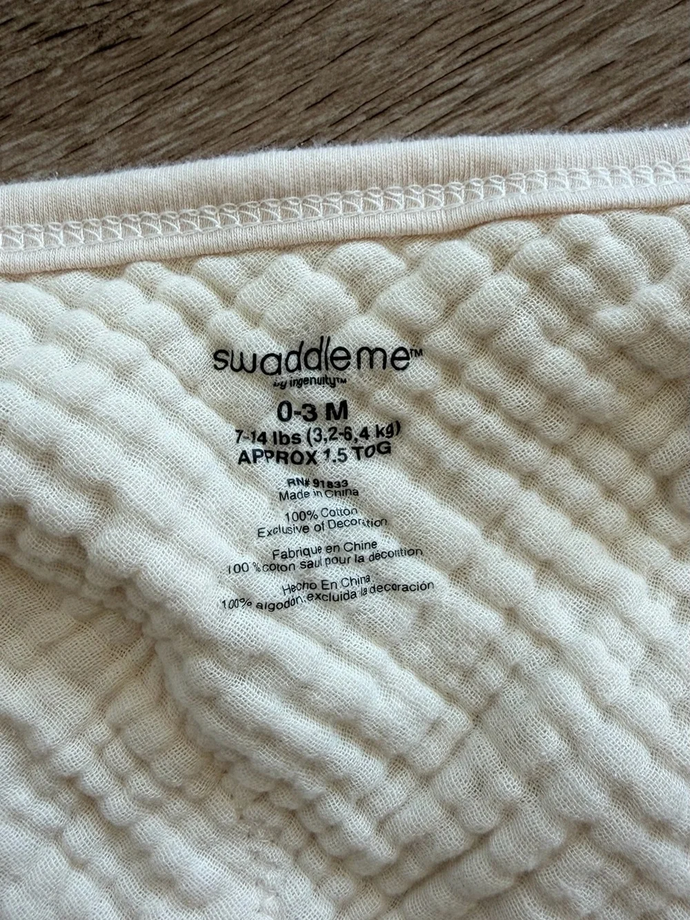SwaddleMe 0-3months Gauze 100% Cotton Baby Swaddle Muslin fabric Teddy bear